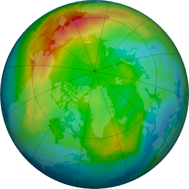 Arctic ozone map for 22 December 2015